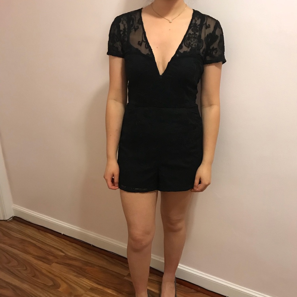 Black lace romper